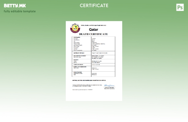 модерен стил Катар од витално значење за умрениот шаблон Word и PDF шаблон